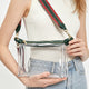 Zwartish Groen met Contrasterende Bies Zipped Transparent PVC Single Elegante Schoudertas