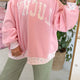 Roze High Neck Gebloemde Patch Embroidery met Lange Mouwen Comfortabele Trui