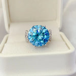 10 Carat Moissanite 925 Sterling Silver Ring | Redblad 18K Solid Gold & Certified Diamond Rings