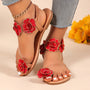 Flower Toe Loop Flats Sandals