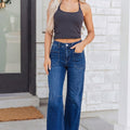 Black Frayed Cropped Barrel Jeans - Damesmode Afbeelding 6 - Foto 6