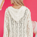 Weiße Fashion Open Jersey Hooded Beach Cover Up - Foto 4
