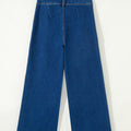Sail Blue Hardware Decor Gepatchte Taschen Weit beinte Jeanshosen - Foto 4