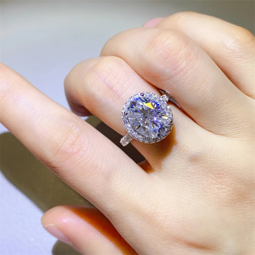 5 Carat Moissanite 925 Sterling Silver Ring | Redblad 18K Solid Gold & Certified Diamond Rings