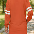 Black Varsity Contrast Banded Sleeve Shift Sweatshirt Dress - Damesmode Afbeelding 5 - Foto 5