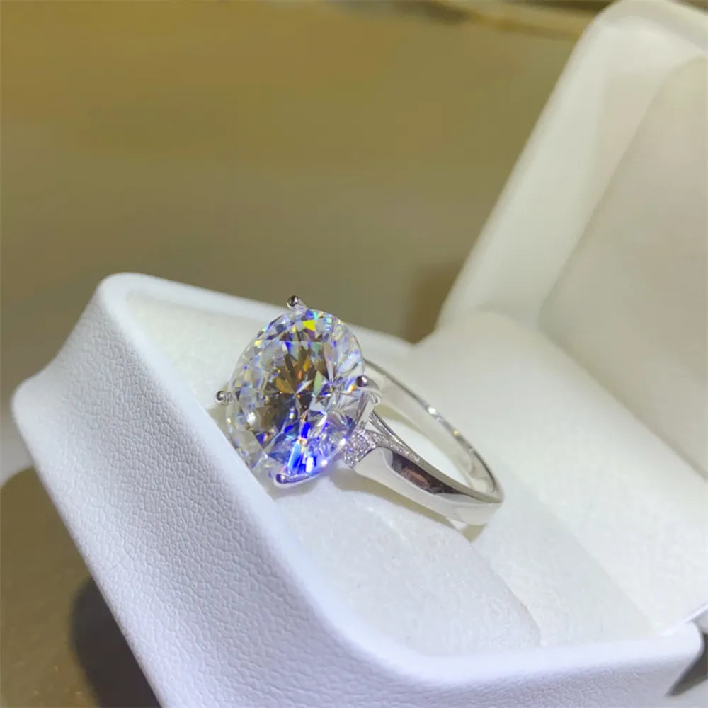 10 Carat Moissanite 925 Sterling Silver Ring | Redblad 18K Solid Gold & Certified Diamond Rings