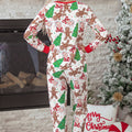 Rosa Weihnachtsmuster Knopf-V-Ausschnitt-Pullover mit Kordelzughose 2-teiliges Lounge-Set - Foto 5