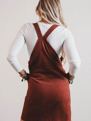 Vestido de bolso sem mangas com fecho e veludo de barro canelado com fecho e bainha - Miniatuur