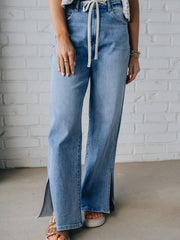 Jeans casual a taglio a cintura a taglio a gamba di Myosotis - Miniatuur