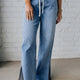 Myosotis Slit-Leg-Jeans mit hoher Rise, Kordelzug-Casual-Jeans