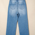 Mist Blue Distressed Detail Tummy Control Raw Hem Jeans - Foto 6