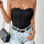 Perfee Strapless Sweetheart Neck Bodysuit