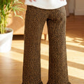 Brown Leopard Print Ruffled Hem Shift Jeans - Damesmode Afbeelding 2 - Foto 2