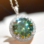 10 Carat Moissanite Pendant Platinum-Plated Necklace | Redblad 18K Solid Gold & Certified Diamond Necklaces