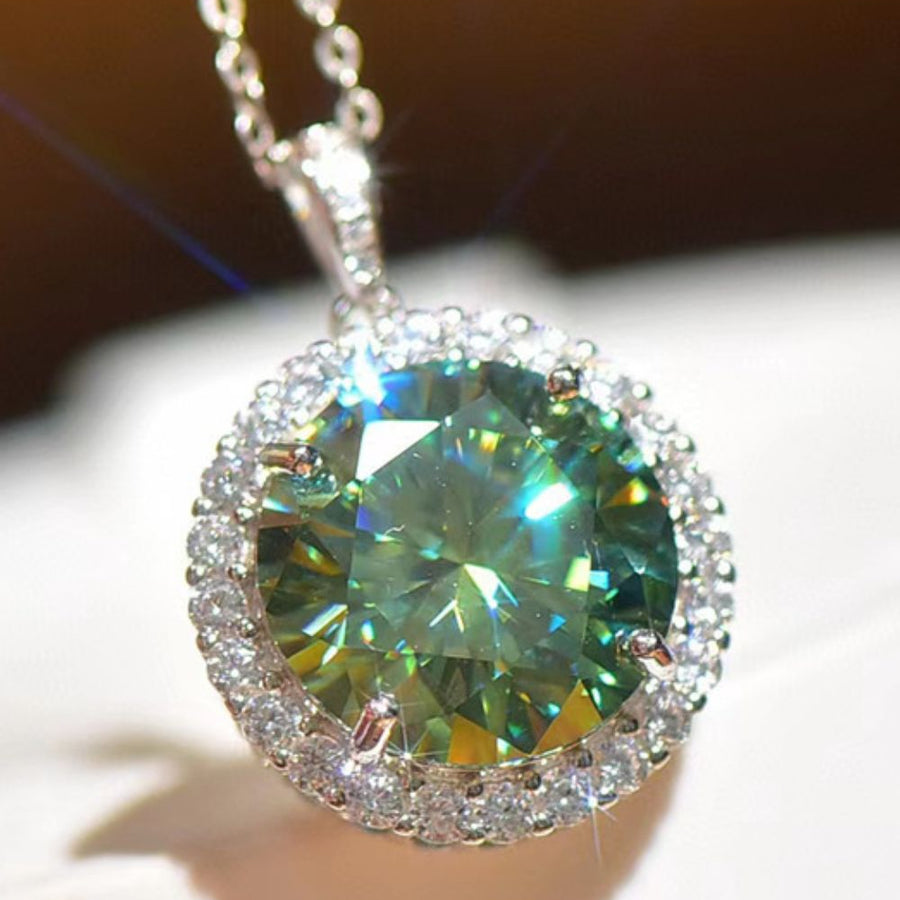 10 Carat Moissanite Pendant Platinum-Plated Necklace | Redblad 18K Solid Gold & Certified Diamond Necklaces
