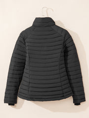 Chaqueta acolchada negra acolchada con cremallera - Damesmode Afbeelding 5 - Miniatuur