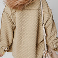 Jet Stream Solid Color Quilted Puffer Buttoned Shacket - Foto 2
