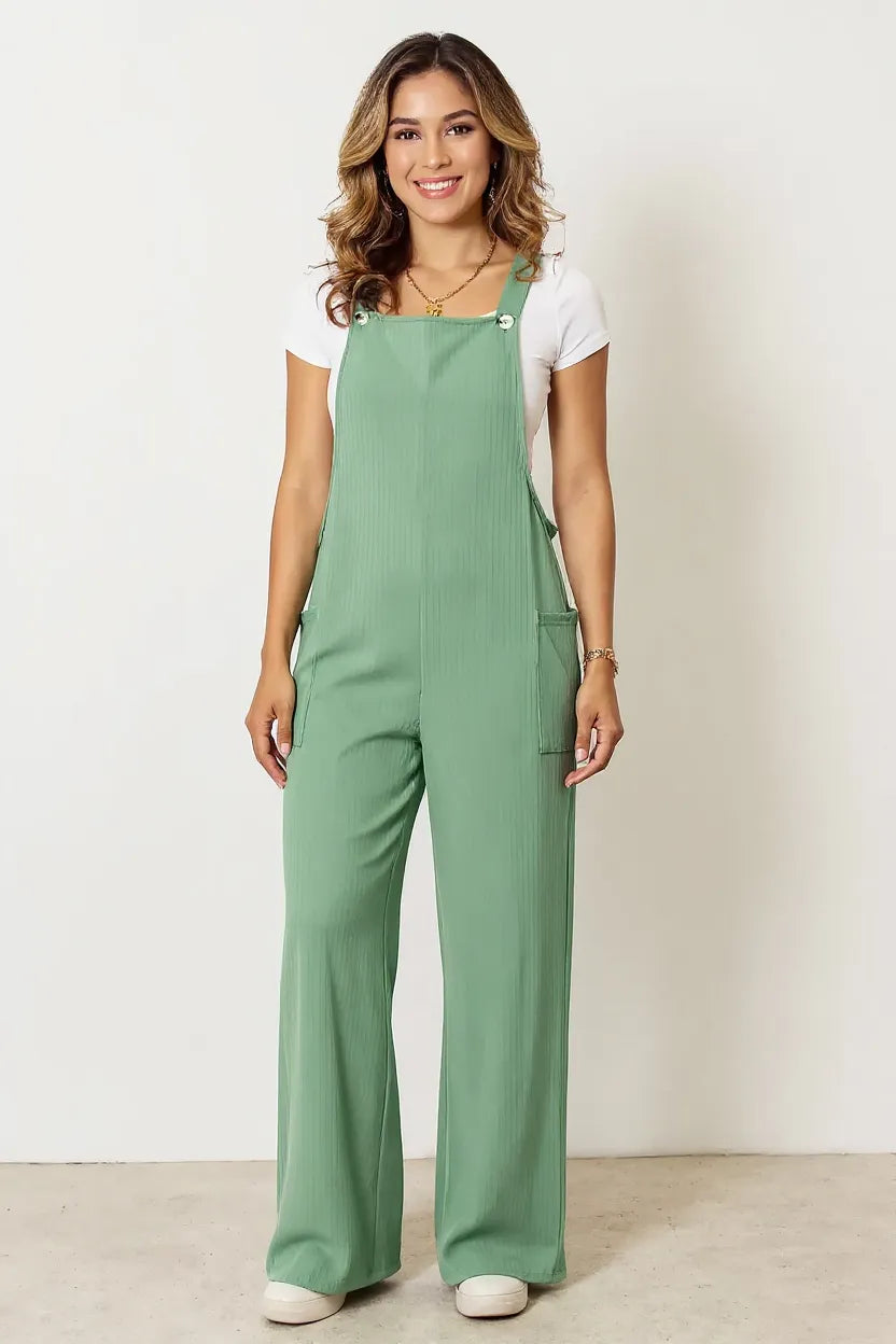 Double Take Full Size Wide Strap Overall with Pockets - Luxe Damesmode & Kleding Collectie | Redblad Nederland