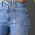 Dämmerungsblaue, locker, gerade beine, hoch geschnittene Jeans - Foto 3