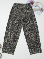 Vaqueros de cintura alta con estampado de leopardo negro - Imagen de moda femenina 7 - Miniatuur