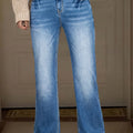 Ashleigh Blue Acid Washed Straight Leg Full Length Casual Jeans - Damesmode Afbeelding 4 - Foto 4