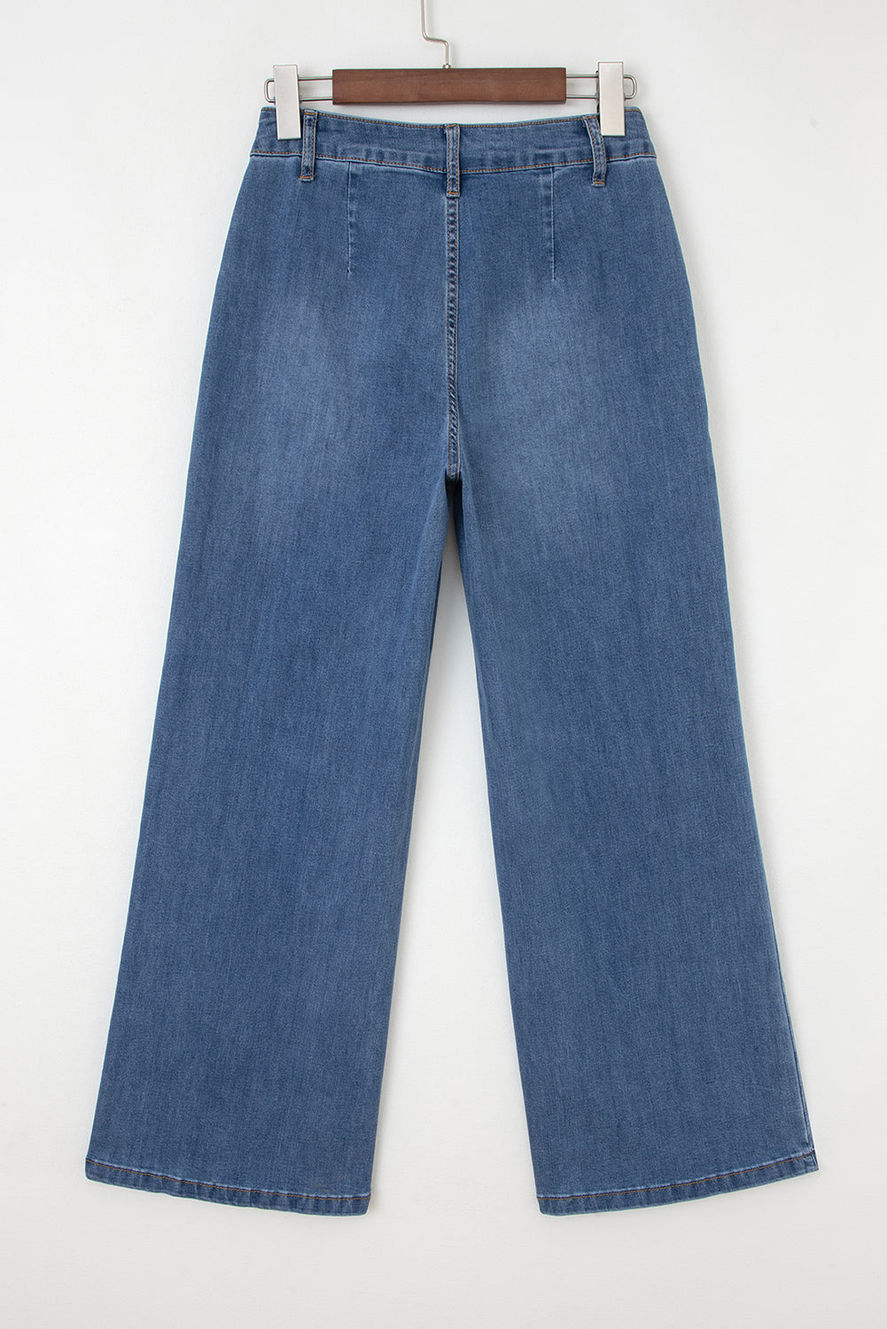 Ashleigh Blue Multi Buttons High Waist Wide Leg Jeans With Pockets - Damesmode Afbeelding 4