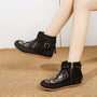 Fringe Side Zipper Ankle Boots