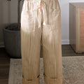 Apricot Stripe Ribbon Drawstring Waist Full-Length Shift Pant - Damesmode Afbeelding 4 - Foto 4