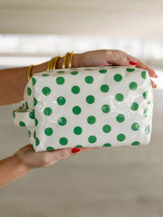 Light Pink Durable PVC Polka Dot Makeup Bag - Miniatuur