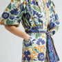 Floral Print Button Front Belted Romper