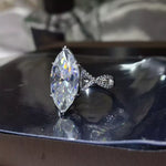 10 Carat Moissanite 925 Sterling Silver Ring | Redblad 18K Solid Gold & Certified Diamond Rings