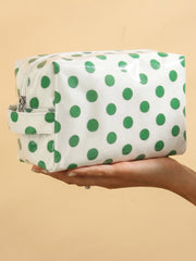 Light Pink Durable PVC Polka Dot Makeup Bag - Miniatuur
