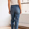 Sail Blue Exposed Stitching Straight Jeans - Foto 4