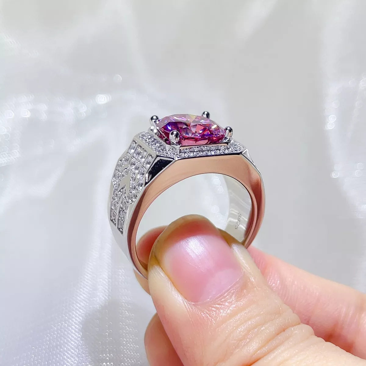 5 Carat 925 Sterling Silver Moissanite Ring | Redblad 18K Solid Gold & Certified Diamond Rings