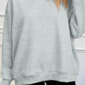 Grauer, einfarbiger Oversized Mock-Neck-Pullover - Foto 2