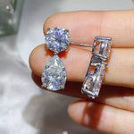 16 Carat Moissanite 925 Sterling Silver Earrings | Redblad 18K Solid Gold & Certified Diamond Earrings