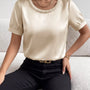 Pearl Trim Satin Bodysuit