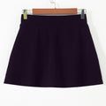Black Solid Color Wrapped Side Slit Skort - Damesmode Afbeelding 6 - Foto 6