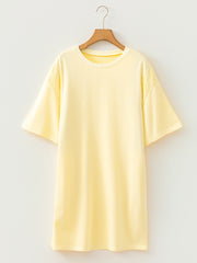 Œillets crème jaunes Broderie à manches à manches à découpage Chemise ample - Miniatuur