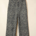 Black Leopard Print Wide Leg High Waist Jeans - Damesmode Afbeelding 3 - Foto 3