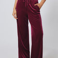 Evergreen Solid Drawstring Waist Wide Leg Pants - Foto 4