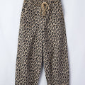 Khaki-Leopardenmuster mit Kordelzug, elastische Taille, lockere Jeanshosen mit Taschen - Foto 4