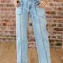 Myosotis Exposed Stitch Detail Drawstring Barrel Jeans