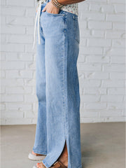 Jeans casual a taglio a cintura a taglio a gamba di Myosotis - Miniatuur