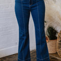 Sail Blue Center Seam Deep Wash Straight Jeans - Foto 1