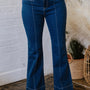 Jeans droits à couture profonde Sail Blue Center