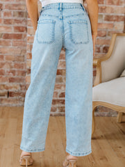 Myosotis Exposed Stitch Detail Drawstring Barrel Jeans - Miniatuur