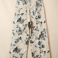 Beige Retro Floral Print Turn-up Cuffed Hem Loose Jeans - Damesmode Afbeelding 6 - Foto 6
