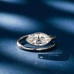 2 Carat 925 Sterling Silver Moissanite Marquise Cut Bypass Ring | Redblad 18K Solid Gold & Certified Diamond Rings