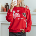 Racing Red Gingham Patch Haftowana bluza Rugby Game Day - Foto 3